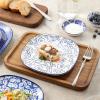 imageSelamica Porcelain Square Dessert Salad Pasta Plates 76 inches ceramic plates set of 6 microwavedishwasheroven safe Vintage BlueVintage Blue