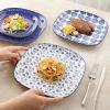 imageSelamica Porcelain Square Dessert Salad Pasta Plates 76 inches ceramic plates set of 6 microwavedishwasheroven safe Vintage BlueVintage Blue