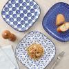 imageSelamica Porcelain Square Dessert Salad Pasta Plates 76 inches ceramic plates set of 6 microwavedishwasheroven safe Vintage BlueVintage Blue