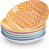 imageSelamica 8 inch Porcelain Oval Serving Bowls for Salad Dessert Oven Safe Dinner Plates Pasta Bowls Set of 6 Assorted Colors