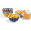 imageSelamica Ceramic Mini Bowl Set 4 oz Dipping Bowls for Snack Side Dishes Condiment Microwave Oven Dishwasher Safe Set of 6 Assorted ColorsAssorted Colors