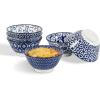 imageSelamica Ceramic Mini Bowl Set 4 oz Dipping Bowls for Snack Side Dishes Condiment Microwave Oven Dishwasher Safe Set of 6 Assorted ColorsVintage Blue