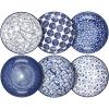 imageSelamica Porcelain Salad Pasta Bowls Serving bowls Microwave ampamp Dishwasher Safe Sturdy ampamp Stackable  26 Ounce Set of 6 Vintage BlueVintage Blue