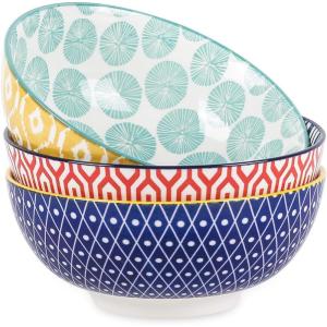 imageSelamica Ceramic Large Salad Bowls Set 53 OZ Pho Bowls 8 Inch Soup Bowls for Kitchen Large Serving Bowls for Ramen Pasta Fruit Dinner Stackable ampamp Sturdy Set of 3 Assorted ColorsAssorted Colors