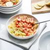 imageSelamica Ceramic 78 inch pasta bowls 26 Ounce large serving porcelain salad soup bowls dishwasher microwave safe set of 6 BlackWhite