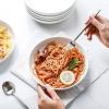 imageSelamica Ceramic 78 inch pasta bowls 26 Ounce large serving porcelain salad soup bowls dishwasher microwave safe set of 6 BlackWhite