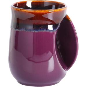 imageSelamica Porcelain 18oz Novelty Lefthanded Handwarmer Mug Coffee Mug Tea Mug for family friends and couple  WinePurple