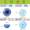 imageSelamica 30Pieces Ceramic Dinnerware Sets for 6 Scratch Resistant Plates and Bowls Sets Microwave and Dishwasher Safe Vintage Blue AGradient Blue