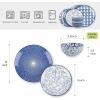 imageSelamica 30Pieces Ceramic Dinnerware Sets for 6 Scratch Resistant Plates and Bowls Sets Microwave and Dishwasher Safe Vintage Blue AVintage Blue