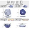 imageSelamica 30Pieces Ceramic Dinnerware Sets for 6 Scratch Resistant Plates and Bowls Sets Microwave and Dishwasher Safe Vintage Blue AVintage Blue