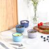 imageSelamica Ramekins with Lids 8 oz Creme Brulee Ramekins Oven Safe Souffle Dishes Porcelain Custard Cups for Baking Small Bowls for Dipping Pudding Ice Cream Set of 6 Gradient ColorGradient Blue