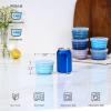 imageSelamica Ramekins with Lids 8 oz Creme Brulee Ramekins Oven Safe Souffle Dishes Porcelain Custard Cups for Baking Small Bowls for Dipping Pudding Ice Cream Set of 6 Gradient ColorGradient Blue