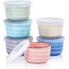 imageSelamica Ramekins with Lids 8 oz Creme Brulee Ramekins Oven Safe Souffle Dishes Porcelain Custard Cups for Baking Small Bowls for Dipping Pudding Ice Cream Set of 6 Gradient ColorGradient Color