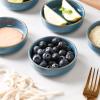imageSelamica Soy Sauce Dish 25 oz Ceramic Dipping Bowls Set of 12 33 Inch Pinch Bowls for Side Dish Condiment Ketchup Sushi BBQ WhiteCeylon Blue