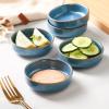 imageSelamica Soy Sauce Dish 25 oz Ceramic Dipping Bowls Set of 12 33 Inch Pinch Bowls for Side Dish Condiment Ketchup Sushi BBQ WhiteCeylon Blue