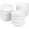imageSelamica Soy Sauce Dish 25 oz Ceramic Dipping Bowls Set of 12 33 Inch Pinch Bowls for Side Dish Condiment Ketchup Sushi BBQ WhiteWhite