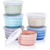 imageSelamica Ramekins with Lids 8 oz Creme Brulee Ramekins Oven Safe Souffle Dishes Porcelain Custard Cups for Baking Small Bowls for Dipping Pudding Ice Cream Set of 6 Gradient ColorGradient Color