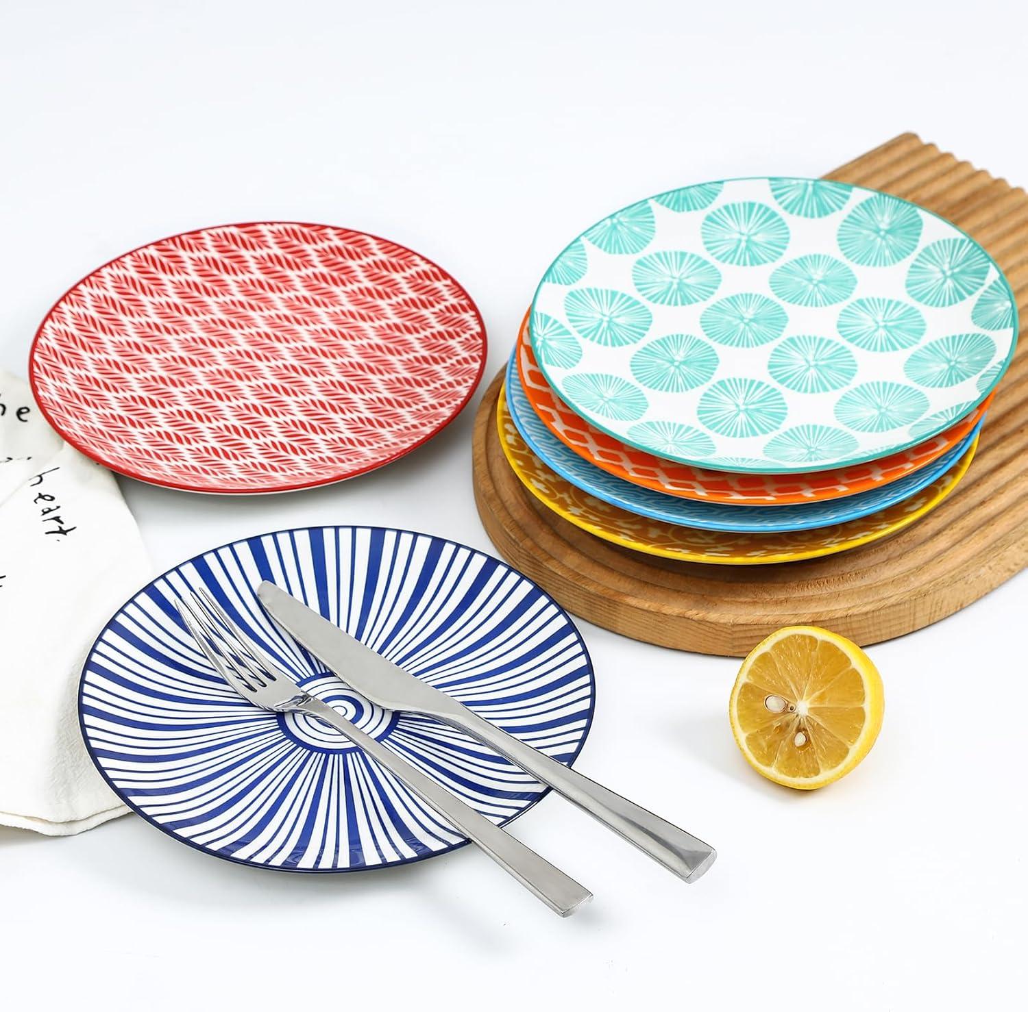 Selamica Ceramic Dessert Plates, 7 Inch Small Plates, Appetizer Plates ...