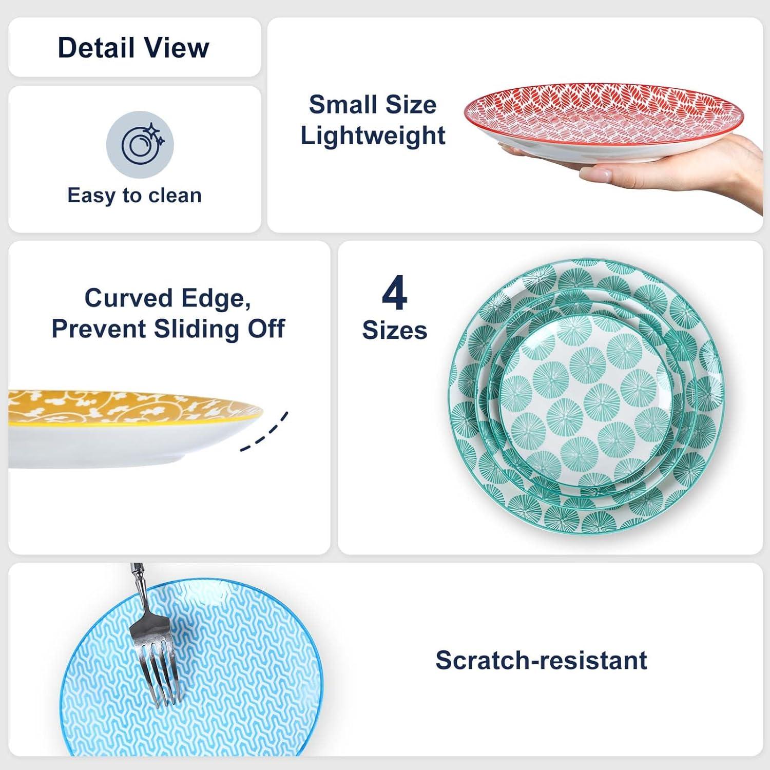 Selamica Ceramic Dessert Plates, 7 Inch Small Plates, Appetizer Plates ...