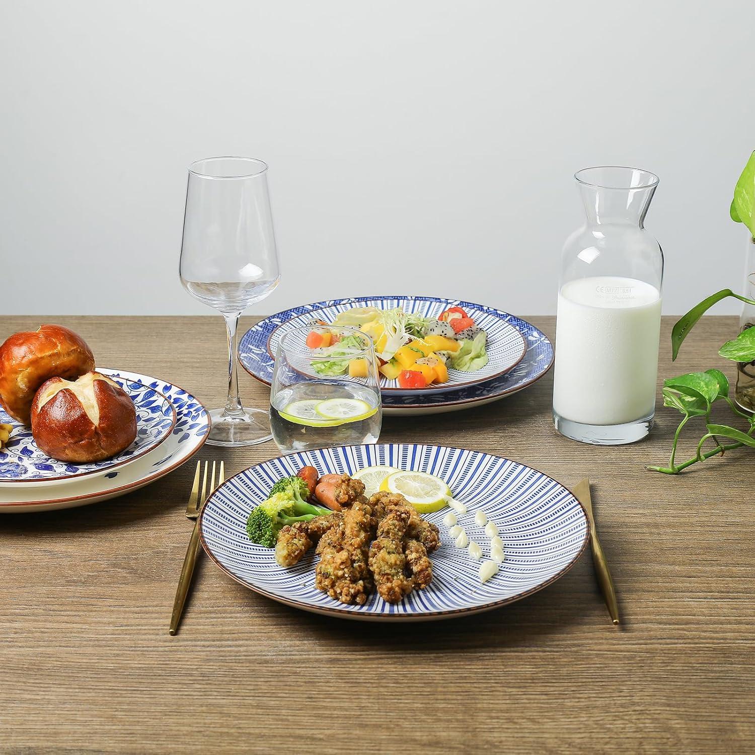 imageSelamica Ceramic Dessert Plates 7 Inch Small Plates Appetizer Plates for Kitchen Set of 6 Microwave Dishwasher Safe Assorted ColorsBlue