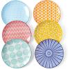 imageSelamica Ceramic Dessert Plates 7 Inch Small Plates Appetizer Plates for Kitchen Set of 6 Microwave Dishwasher Safe Assorted ColorsAssorted Colors