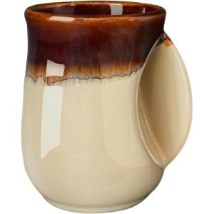 imageSelamica Ceramic 18oz Novelty Righthanded Handwarmer Mug Coffee Mug for family friends and couple  Ceylon GreenCappuccino