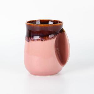 imageSelamica Ceramic 18oz Novelty Righthanded Handwarmer Mug Coffee Mug for family friends and couple  Ceylon GreenPink