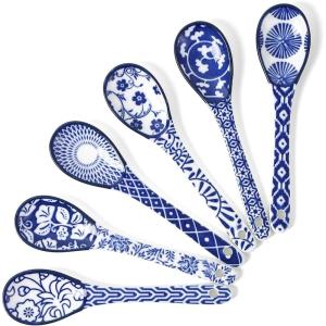 imageSelamica Ceramic Coffee Spoons Teaspoons 52 Inch Small Spoons Set for Espresso Tea Dessert Stirring Dishwasher ampamp Microwave Safe Set of 6 Vintage BlueVintage Blue