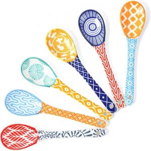 imageSelamica Ceramic Coffee Spoons Teaspoons 52 Inch Small Spoons Set for Espresso Tea Dessert Stirring Dishwasher ampamp Microwave Safe Set of 6 Vintage BlueAssorted Colors