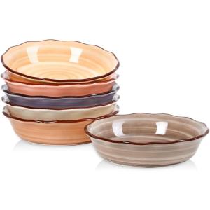 imageSelamica Ceramic Mini Pie Pans Set of 6 6 Inch Pie Dish for Baking Small Pie Plate with Fluted Edge for Apple Quiche Pot Pies Microwave ampamp Oven Safe MaillardMaillard