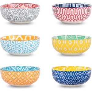 image:imageSelamica Ceramic Mini Dipping Bowls 26 OZ Soy Sauce Dish 3 Inch Pinch Bowls for Dip Sauce Condiment Side Dish Set of 6 WhiteAssorted Colors