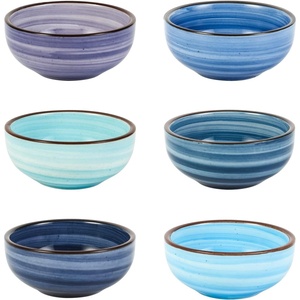 image:imageSelamica Ceramic Mini Dipping Bowls 26 OZ Soy Sauce Dish 3 Inch Pinch Bowls for Dip Sauce Condiment Side Dish Set of 6 WhiteGradient Blue