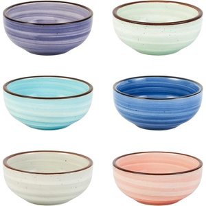 image:imageSelamica Ceramic Mini Dipping Bowls 26 OZ Soy Sauce Dish 3 Inch Pinch Bowls for Dip Sauce Condiment Side Dish Set of 6 WhiteGradient Color