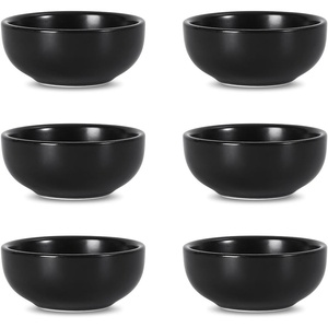 image:imageSelamica Ceramic Mini Dipping Bowls 26 OZ Soy Sauce Dish 3 Inch Pinch Bowls for Dip Sauce Condiment Side Dish Set of 6 WhiteMatte Black