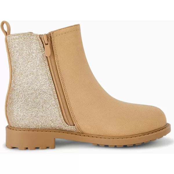 Coutgo Girls Glitter Ankle Boots Side Zipper Comfortable Chelsea Dress Booties for Toddler/Little Kid/Big Kids