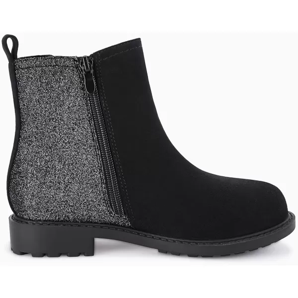Coutgo Girls Glitter Ankle Boots Side Zipper Comfortable Chelsea Dress Booties for Toddler/Little Kid/Big Kids
