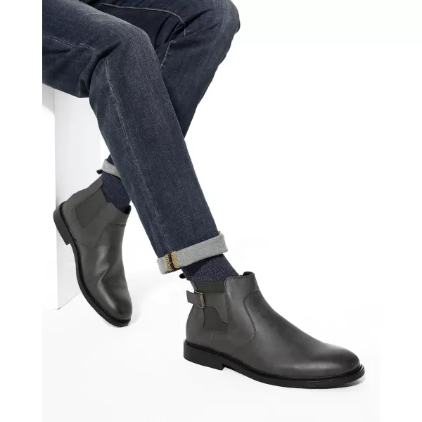 Coutgo Men's Chelsea Boots, Slip-on Buckle Strap Ankle Boots, Casual Dress Boots for Men