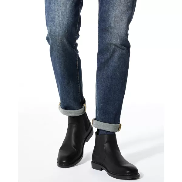Coutgo Men's Chelsea Boots, Slip-on Buckle Strap Ankle Boots, Casual Dress Boots for Men