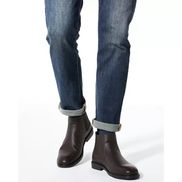 Coutgo Men's Chelsea Boots, Slip-on Buckle Strap Ankle Boots, Casual Dress Boots for Men