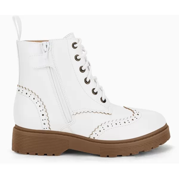 Girls Ankle Boots Lace up Low Chunky Heel Lug Sole Combat Booties Side Zipper Outdoor Dress Walking Shoes Toddler Little Kid Big Kid