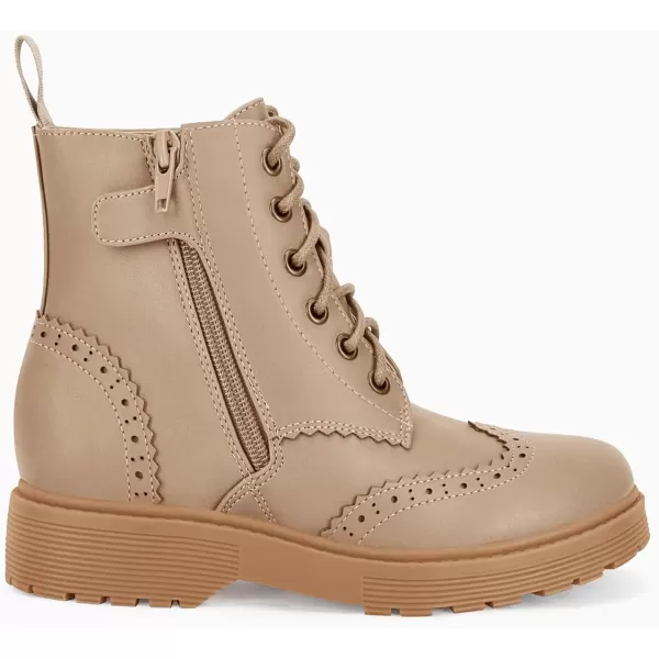 Girls Ankle Boots Lace up Low Chunky Heel Lug Sole Combat Booties Side Zipper Outdoor Dress Walking Shoes Toddler Little Kid Big Kid