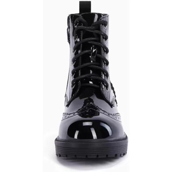 Girls Ankle Boots Lace up Low Chunky Heel Lug Sole Combat Booties Side Zipper Outdoor Dress Walking Shoes Toddler Little Kid Big Kid