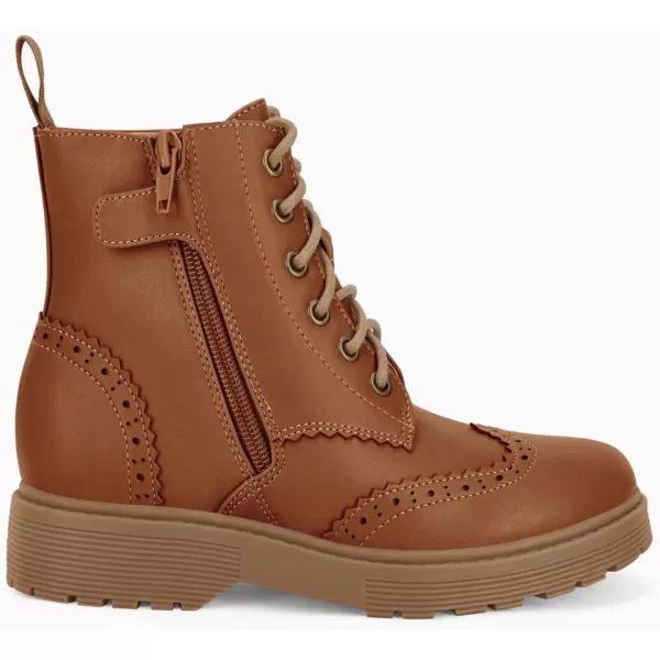 Girls Ankle Boots Lace up Low Chunky Heel Lug Sole Combat Booties Side Zipper Outdoor Dress Walking Shoes Toddler Little Kid Big Kid