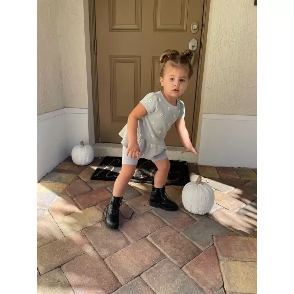 Girls Ankle Boots Lace up Low Chunky Heel Lug Sole Combat Booties Side Zipper Outdoor Dress Walking Shoes Toddler Little Kid Big Kid