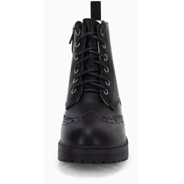 Girls Ankle Boots Lace up Low Chunky Heel Lug Sole Combat Booties Side Zipper Outdoor Dress Walking Shoes Toddler Little Kid Big Kid