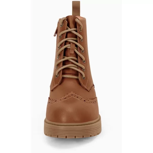 Girls Ankle Boots Lace up Low Chunky Heel Lug Sole Combat Booties Side Zipper Outdoor Dress Walking Shoes Toddler Little Kid Big Kid