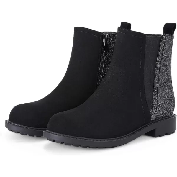 Coutgo Girls Glitter Ankle Boots Side Zipper Comfortable Chelsea Dress Booties for Toddler/Little Kid/Big Kids
