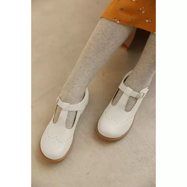Coutgo Kids Girls Mary Jane School Uniform Shoes T-Strap Ballet Flats Non-Slip Oxford Dress Shoes
