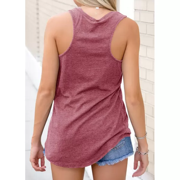 Coutgo Womens V Neck Sleeveless Tank Tops Workout Yoga Loose Lightweight Flowy Summer Tee Shirts with Pocket