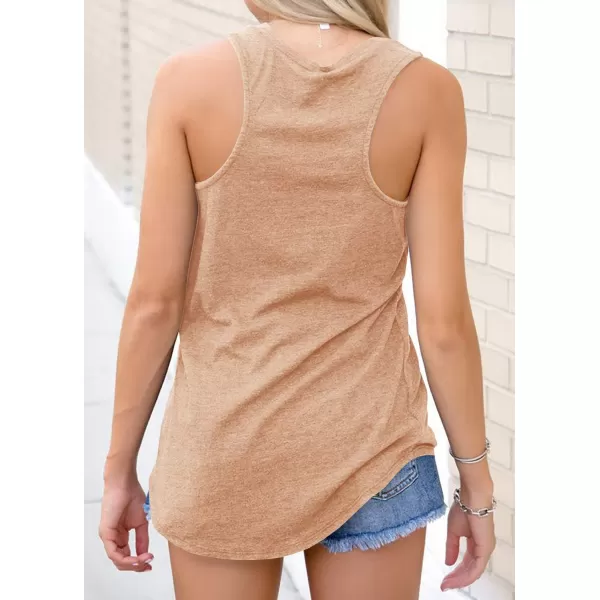 Coutgo Womens V Neck Sleeveless Tank Tops Workout Yoga Loose Lightweight Flowy Summer Tee Shirts with Pocket